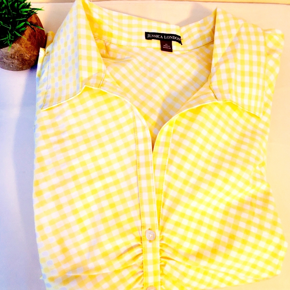 Jessica London gingham top plus size 24